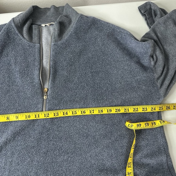Soft Surroundings Sweatshirt Womens 1X Blue 1/4 Zip Mock Neck Terry Textured - Picture 9 of 11